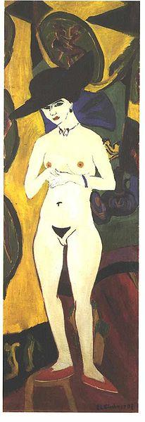 Ernst Ludwig Kirchner Female nude with black hat France oil painting art